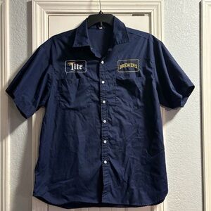 Milwaukee Brewers Shirt Adult XL Blue Miller Lite Brewmaster MLB Baseball